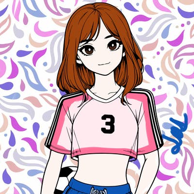 realistic girl wearing soccer jersey