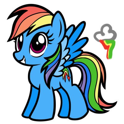rainbow dash als pony