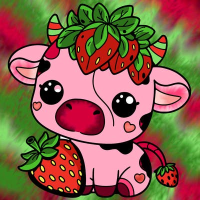 cute strawberry cow