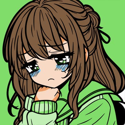 manga girl sadness
