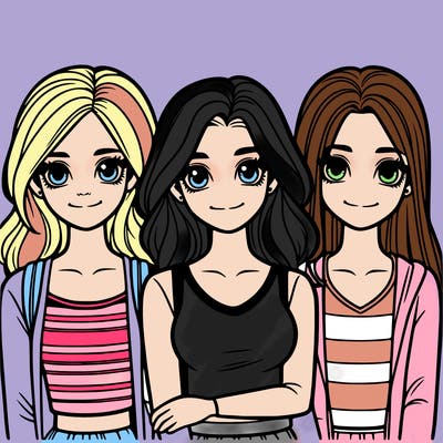 three teen girls