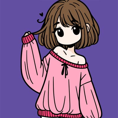 girl in baggy sweater hanging off her shoulder