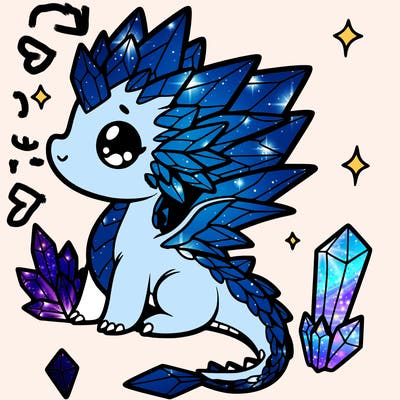 little cute crystal dragon
