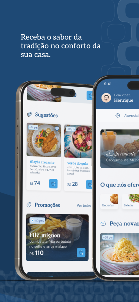 Gula Gula App - Two smartphones displaying the Gula Gula food delivery app interface with menu suggestions and promotional offers.