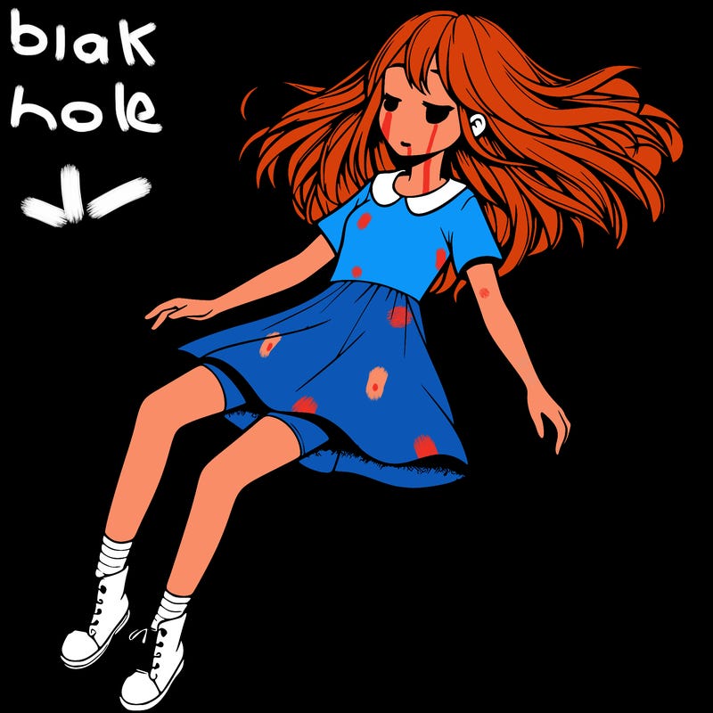 realistic girl floating