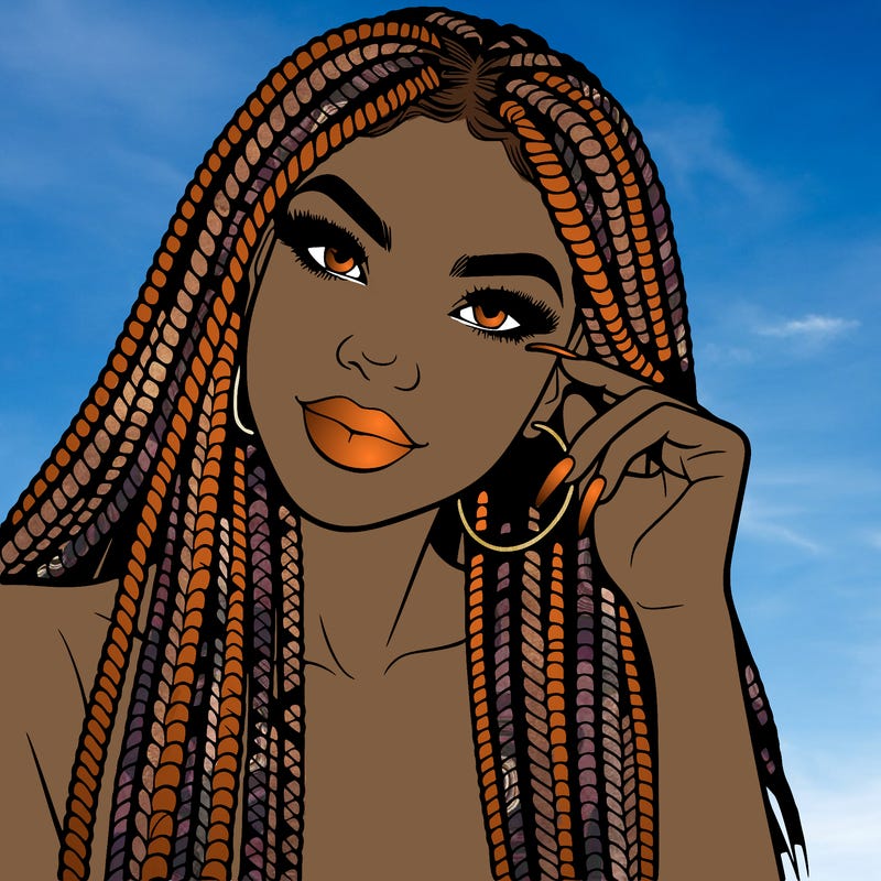 beautiful woman with box braids