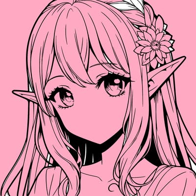 realistic anime girl with elf ears