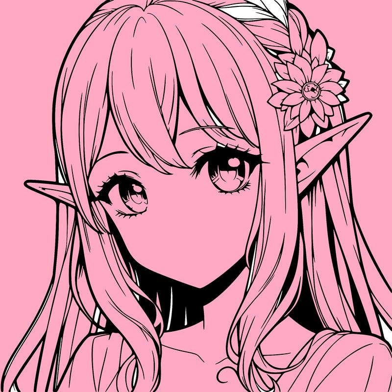 realistic anime girl with elf ears
