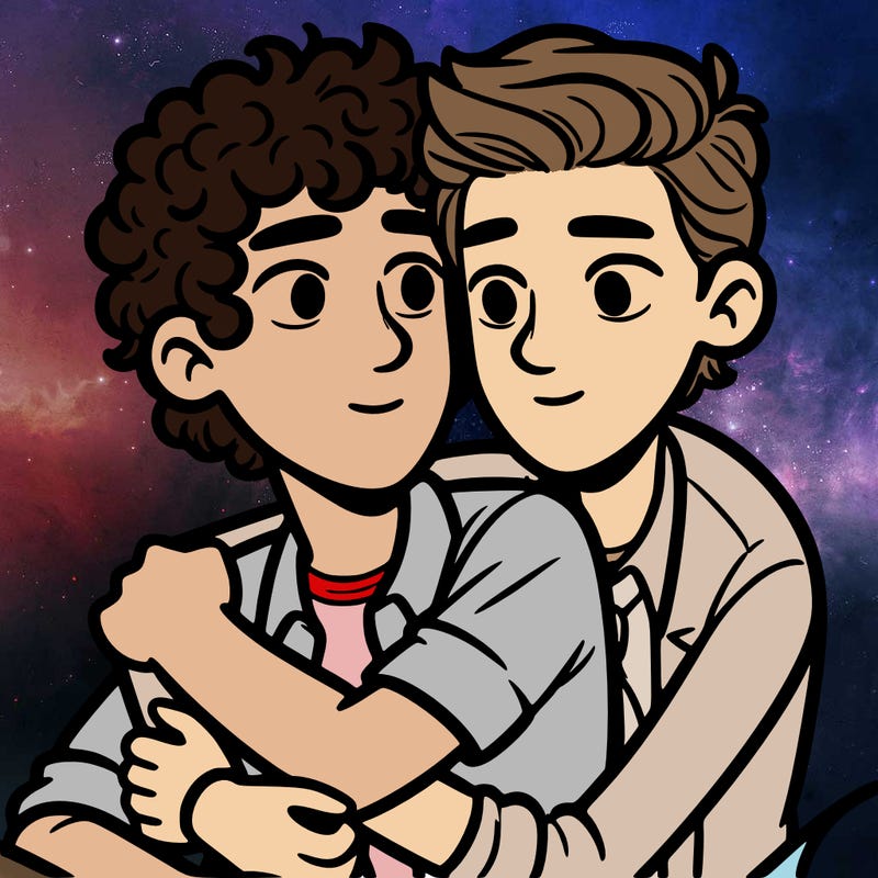 charlie spring cuddling nick nelson from heartstopper