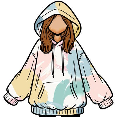 girl in oversized hoodie