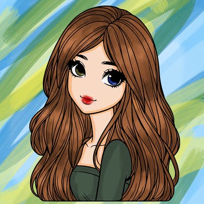 realistic girl with long hair