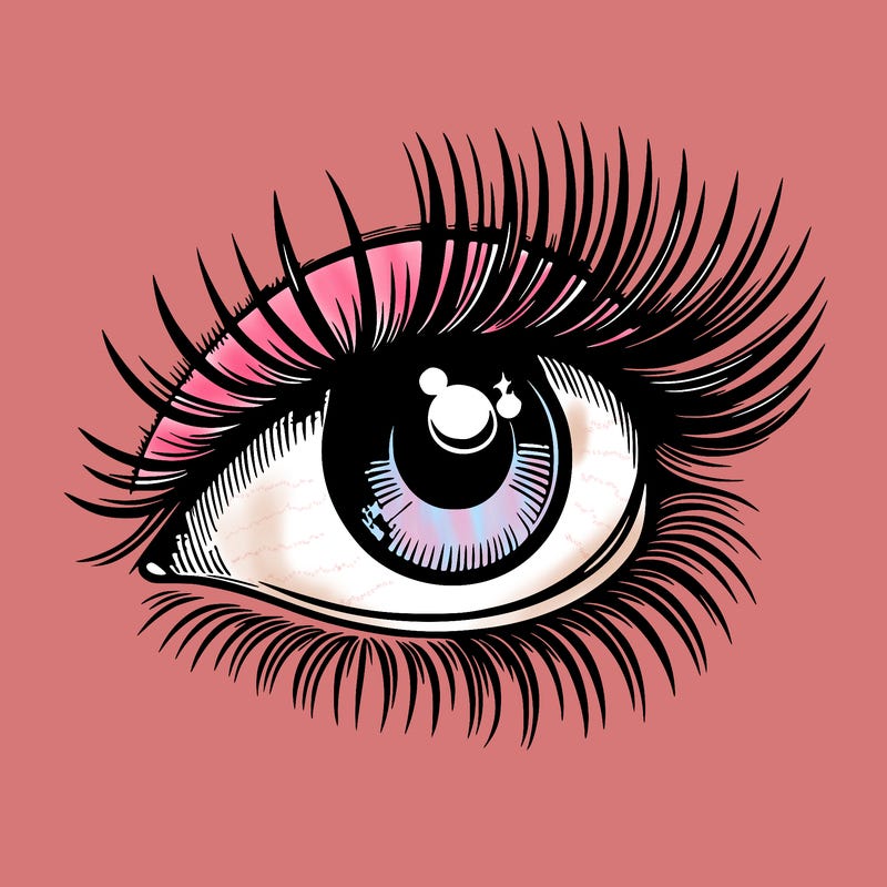 realistic eye long eylashes