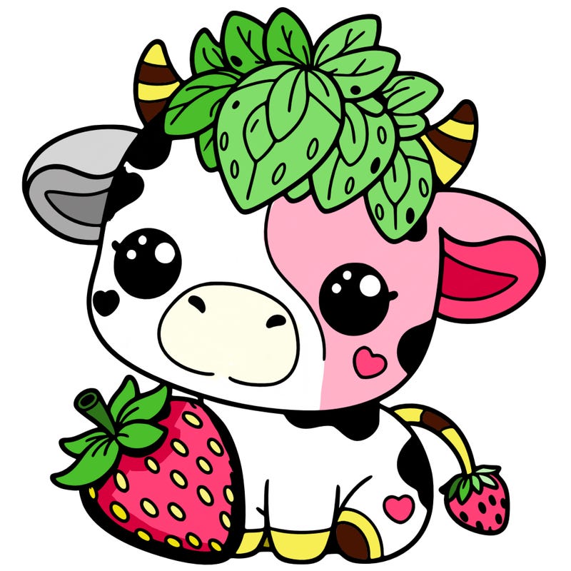 cute strawberry cow