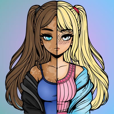 realistic girl split