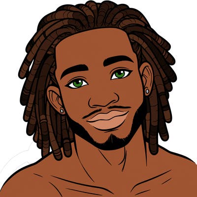beautiful african american man with dreads