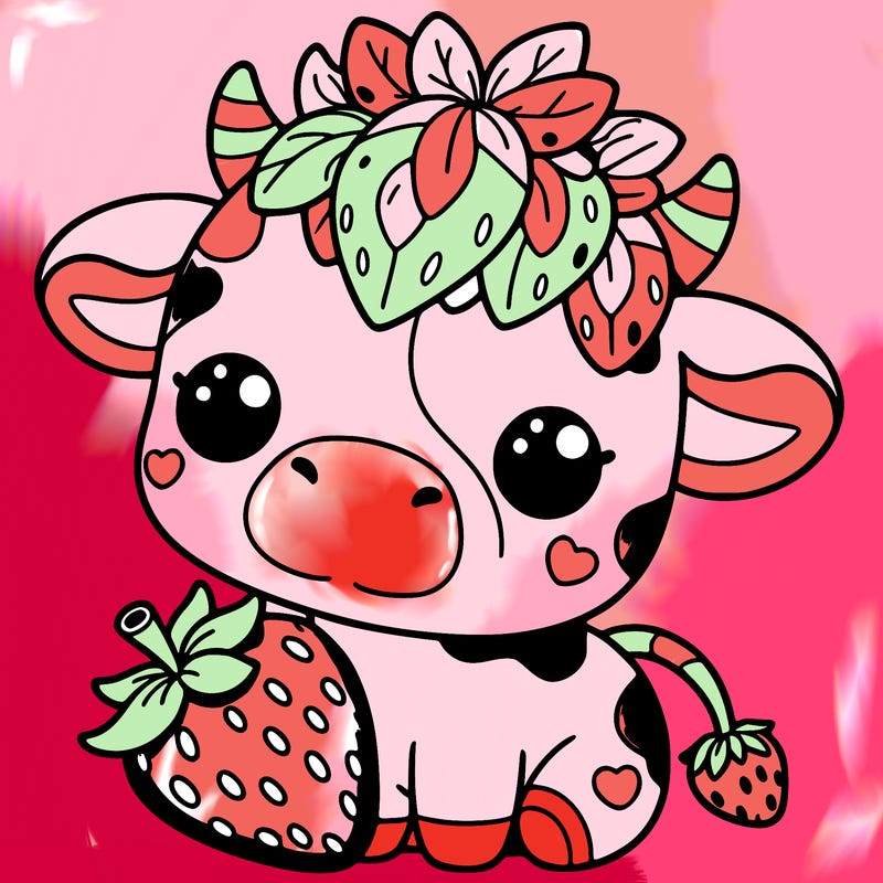 cute strawberry cow