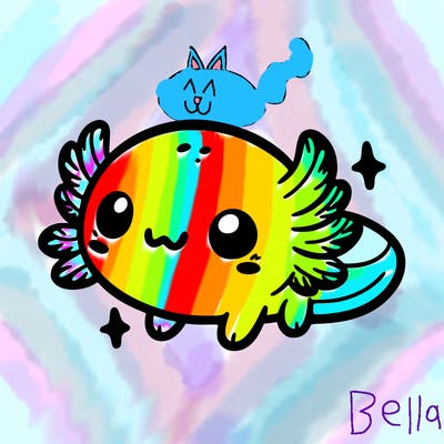 cute easy baby axolotl