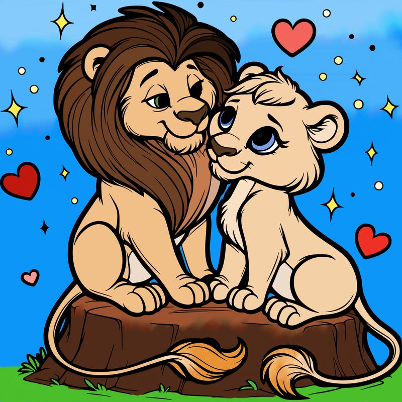 lion and lioness inlove