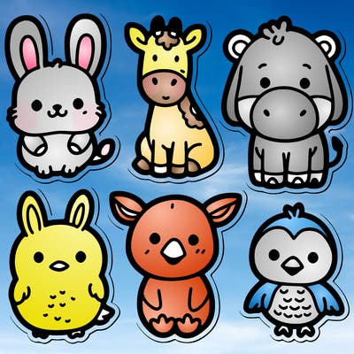 cute animal stickers