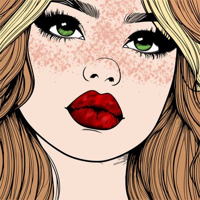 really realistic girl with lips