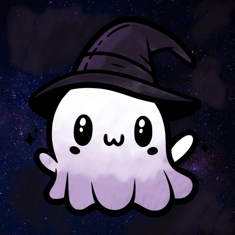 cut ghost in a witch hat
