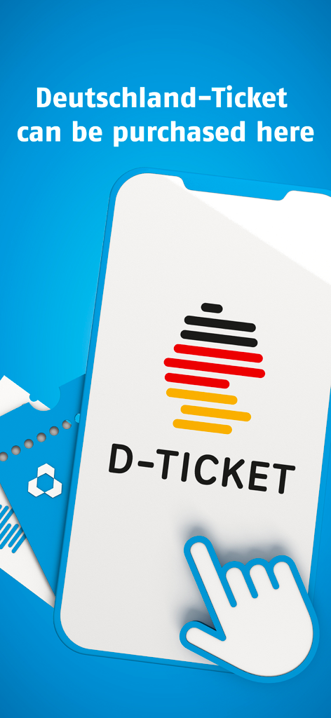 myVRN - A promotional graphic for the myVRN app stating that the Deutschland-Ticket can be purchased here