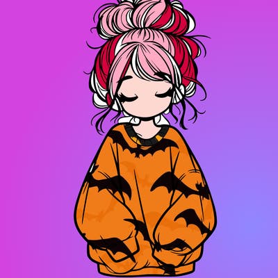 girl with baggy sweatshirt and messy bun