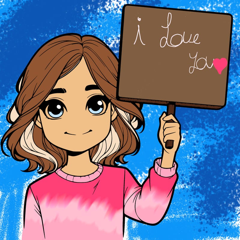 realistic girl holding up a sign