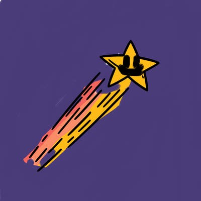 a shooting star in the sky