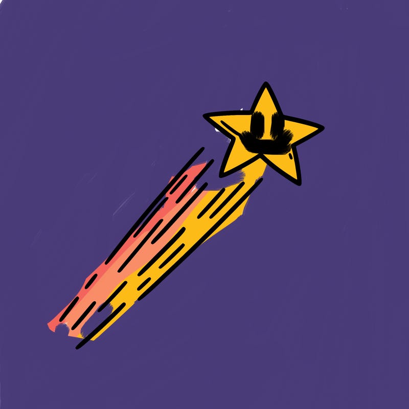 a shooting star in the sky