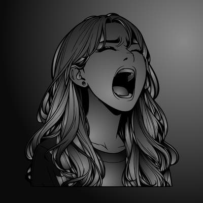 screaming realistic, girl
