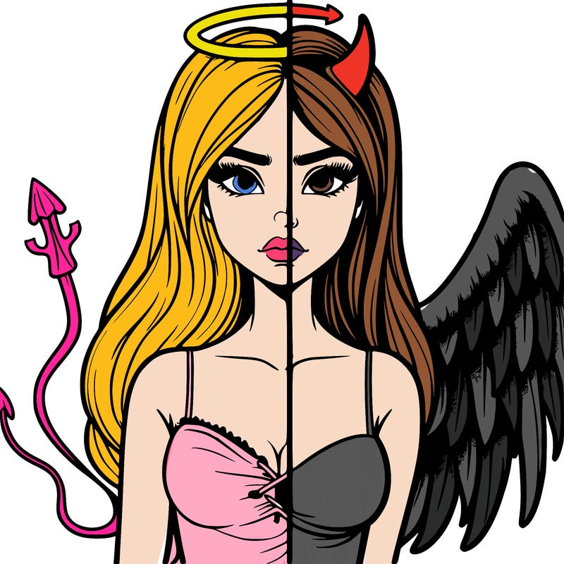 devil vs angel realistic girl