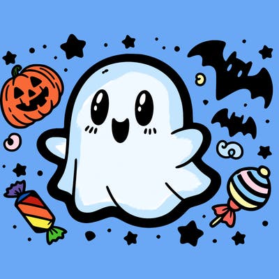 halloween cute little ghost