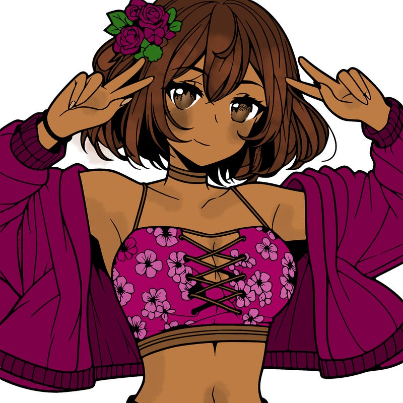 anime girl with crop top