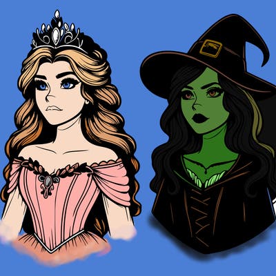 princess and witch realistic