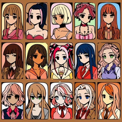 girls that look diffrent anime