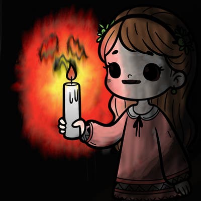 girl holding a candle