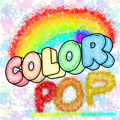 a sign that says color in bubble writing