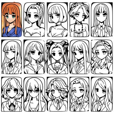 girls that look diffrent anime