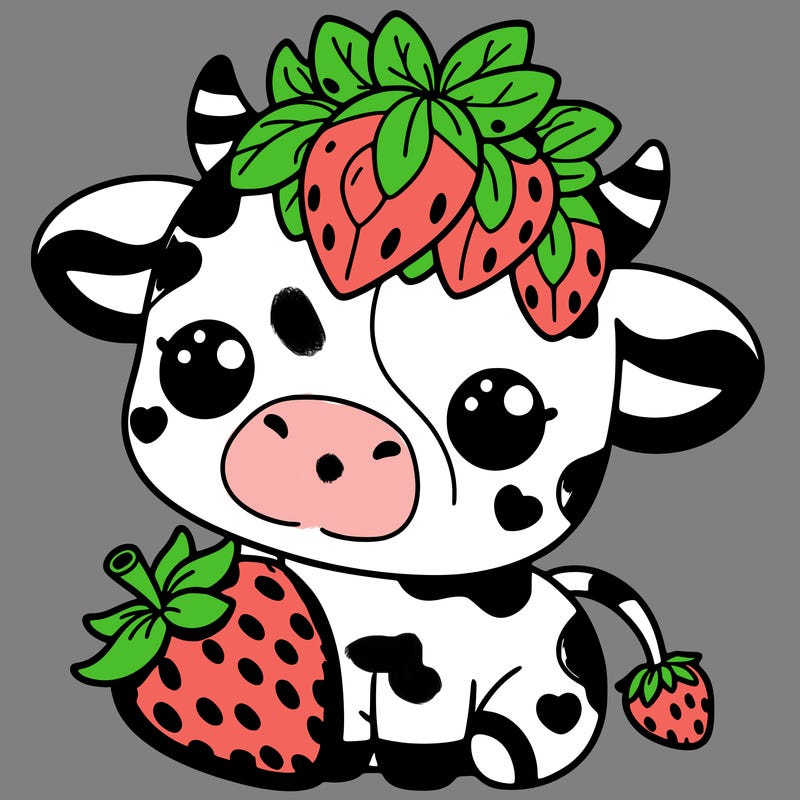 cute strawberry cow
