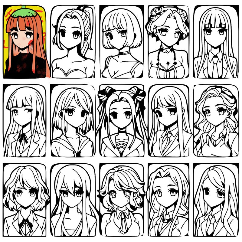 girls that look diffrent anime