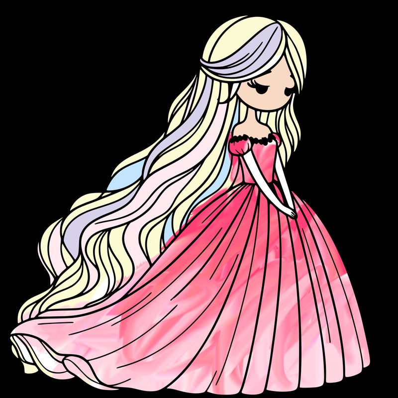 long haired woman in a long flowing dress