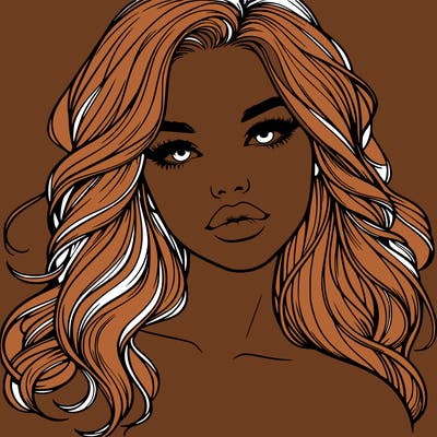 realistic girl with hair and lips