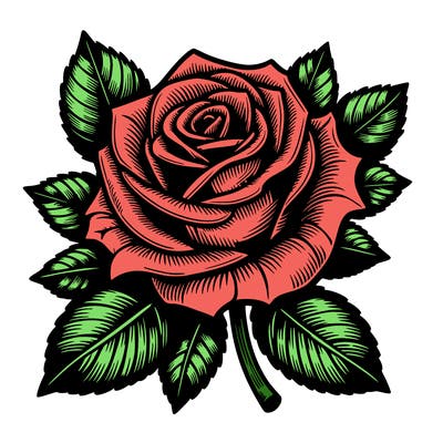 realistic detailed rose