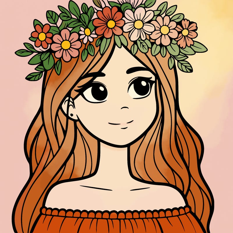 woman with flowers crown