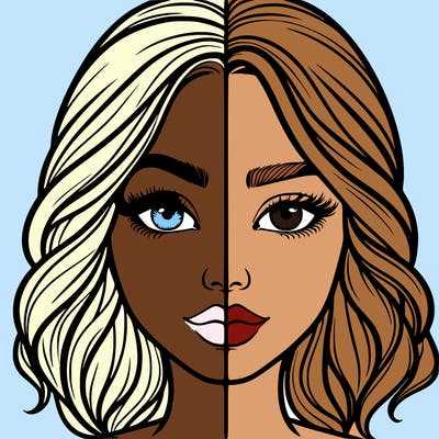 realistic girl split half