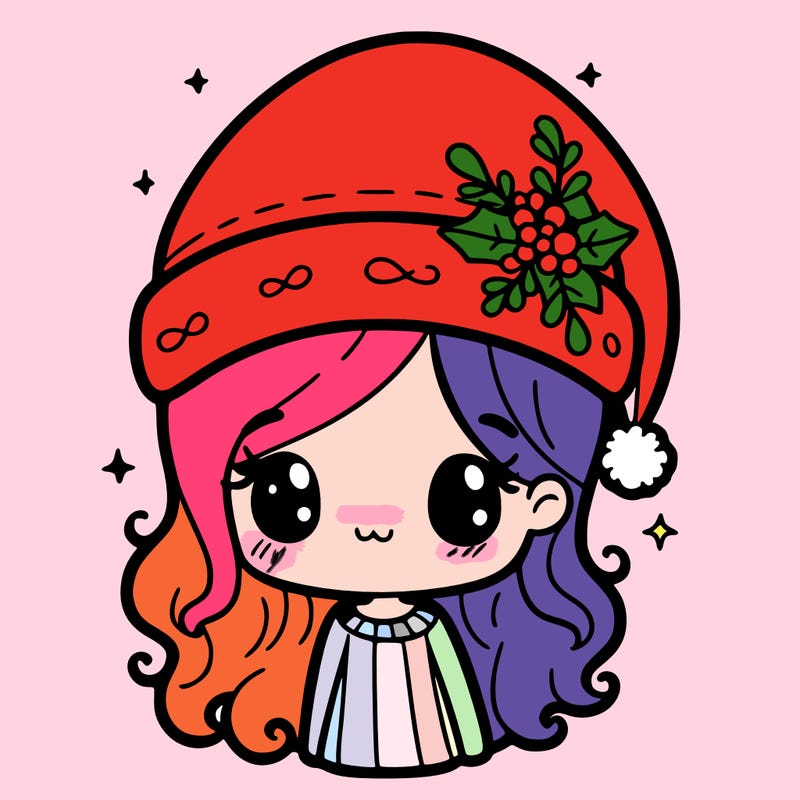 christmas hat girl