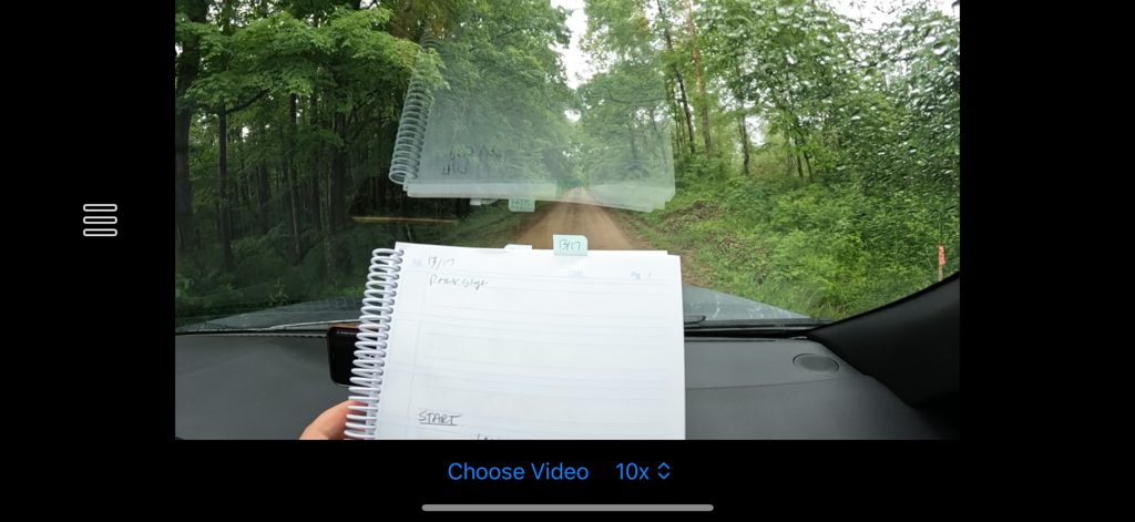 Wrecky - Visualização de vídeo onboard de rally com uma sobreposição digital de notas de ritmo para reconhecimento de corrida