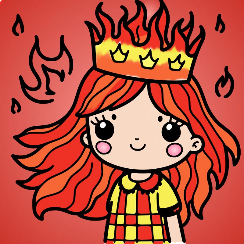 girl with fier crown