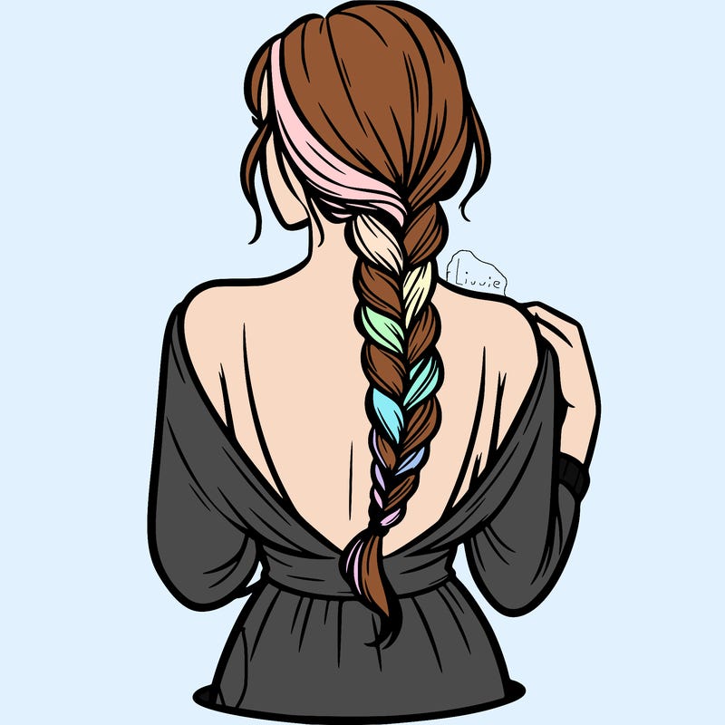 woman turning her back with a braid